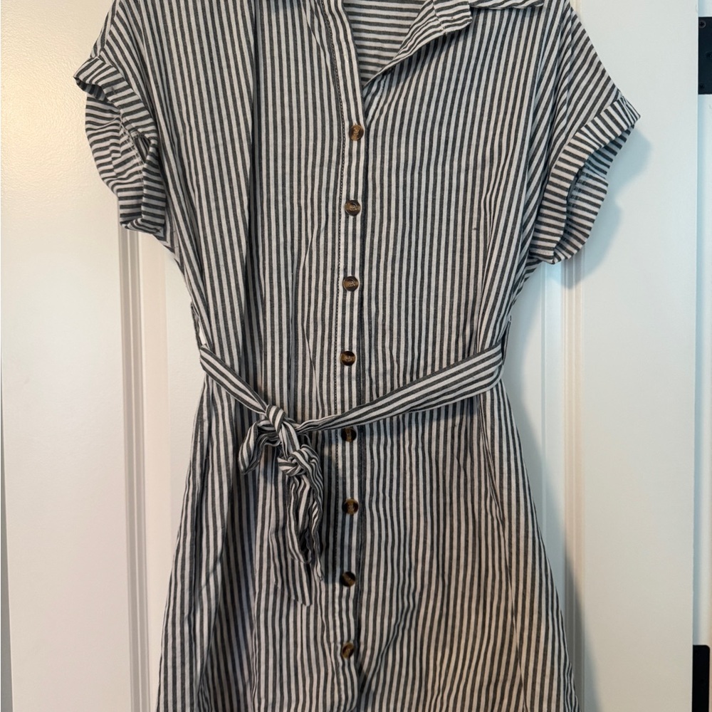 SHEIN Black and White Striped Mini Dress